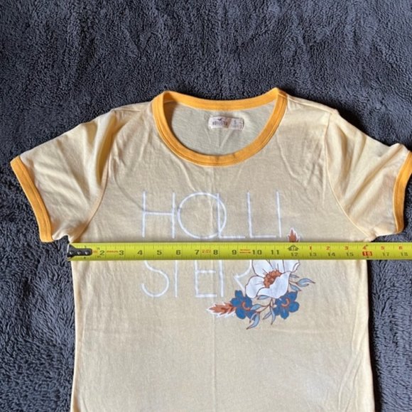 2/$28 Hollister Yellow T-shirt Flower Ladies Size S - Picture 4 of 9
